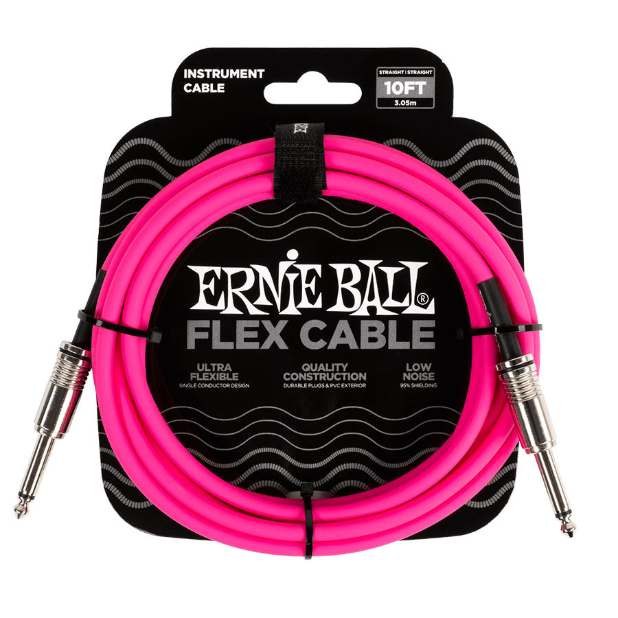 Ernie Ball FLEX INSTRUMENT CABLE STRAIGHT/STRAIGHT 10FT - PINK