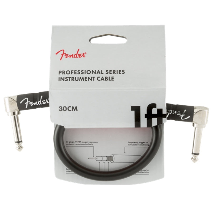 Fender Professional Patch Lead Angled 1' Black