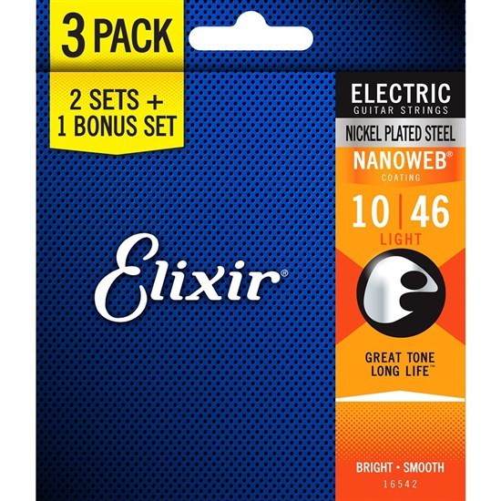 Elixir Electric 2+1 Bonus Pack Nano Light 10-46