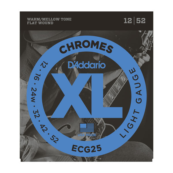 D'Addario ECG25 12-52 Chromes Flatwound Lite Strings Set