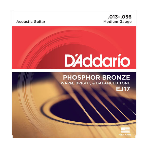 D'Addario EJ17 10Pk 13-56 Medium Phosphor Bronze Strings