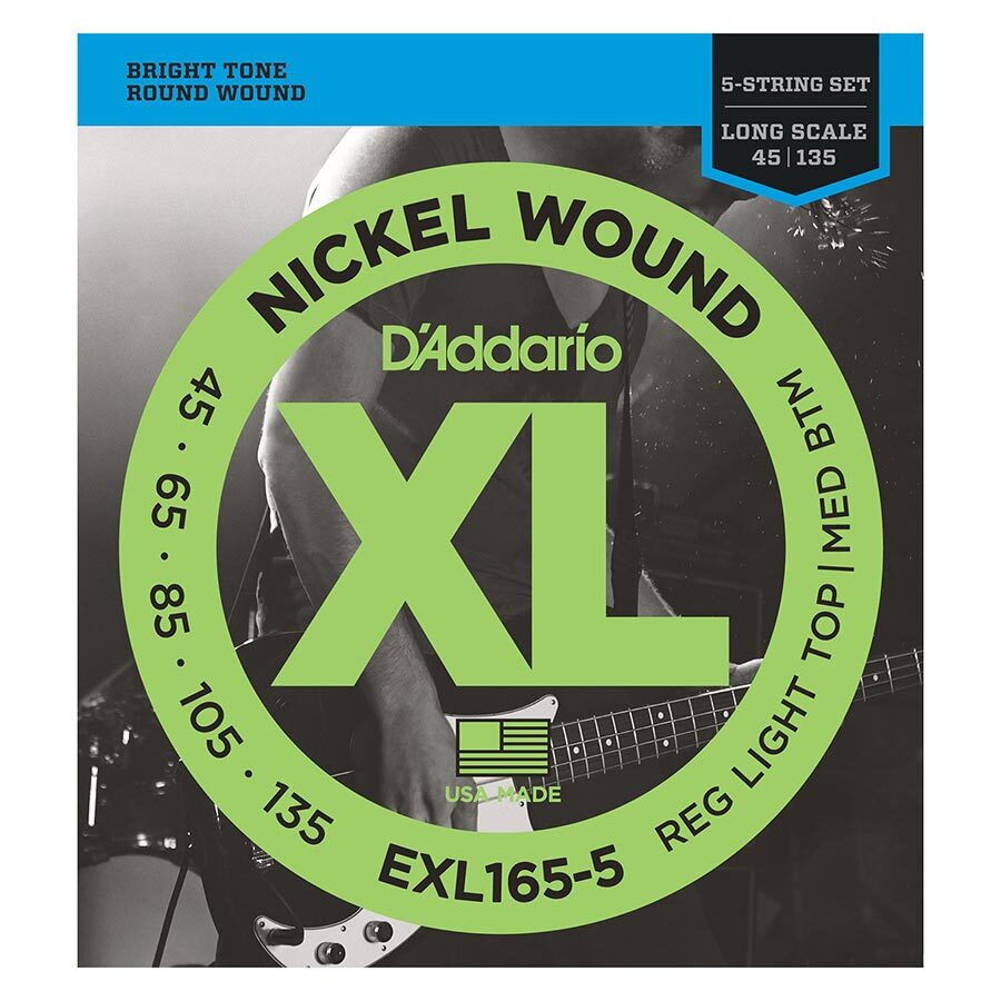 D'Addario Bass EXL165 45-135 Long Scale 5 Strings Set