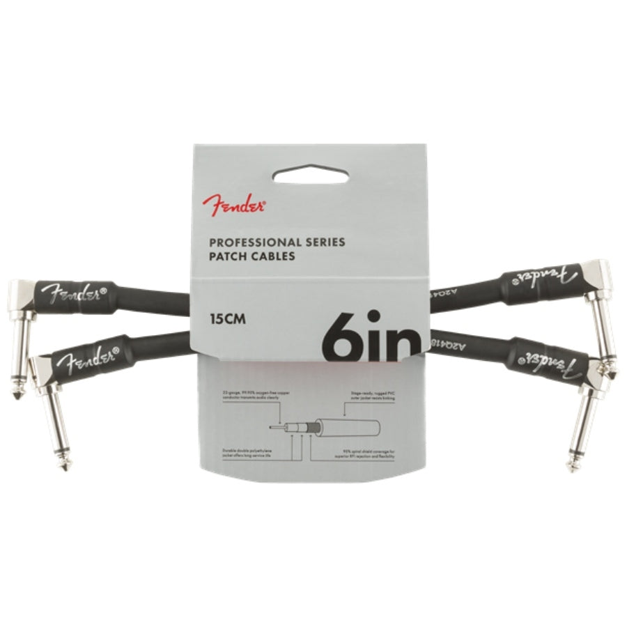 Fender Professional Instrument 6" Patch Cable 2-Pack Black