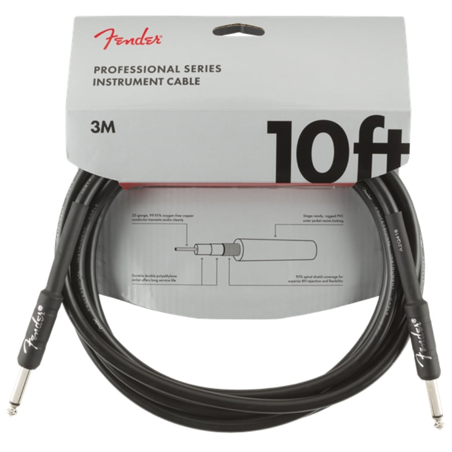 Fender Professional Instrument Cable 10' Black