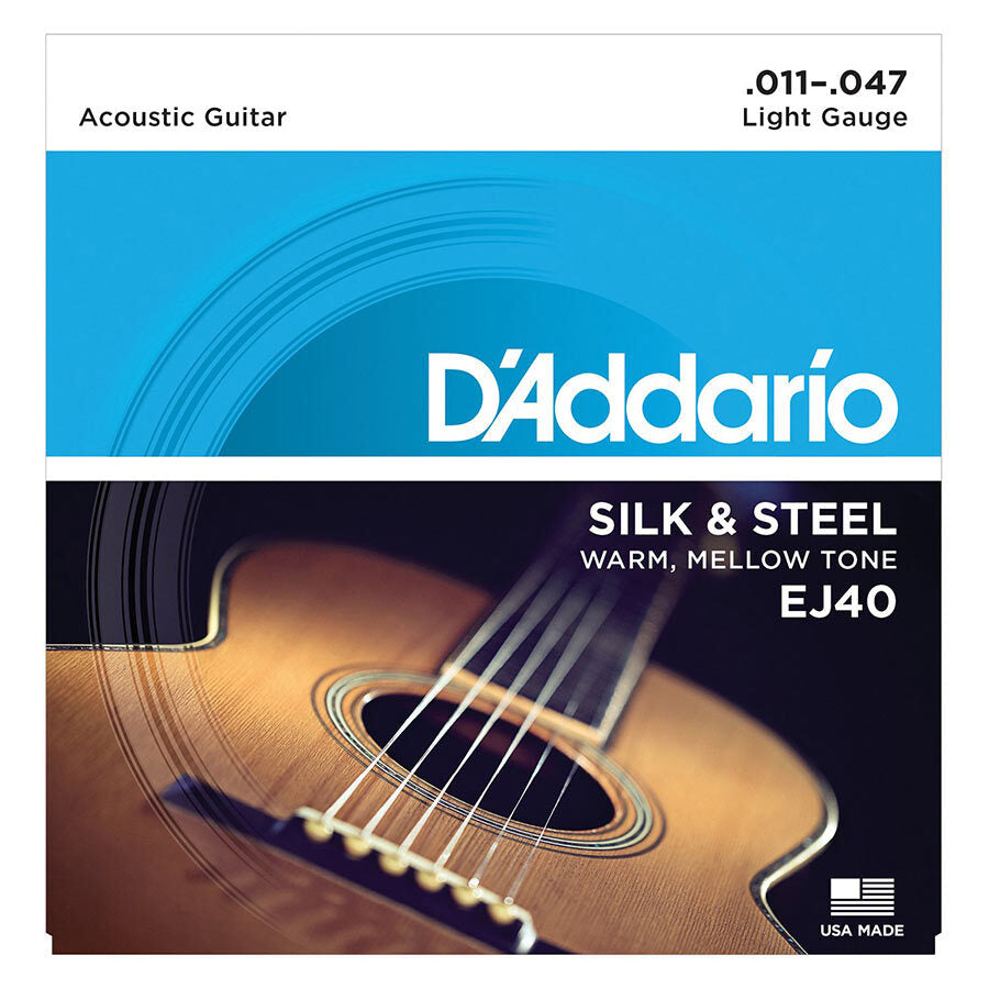 D'Addario Folk EJ40 11-47 Silk Steel Strings Set